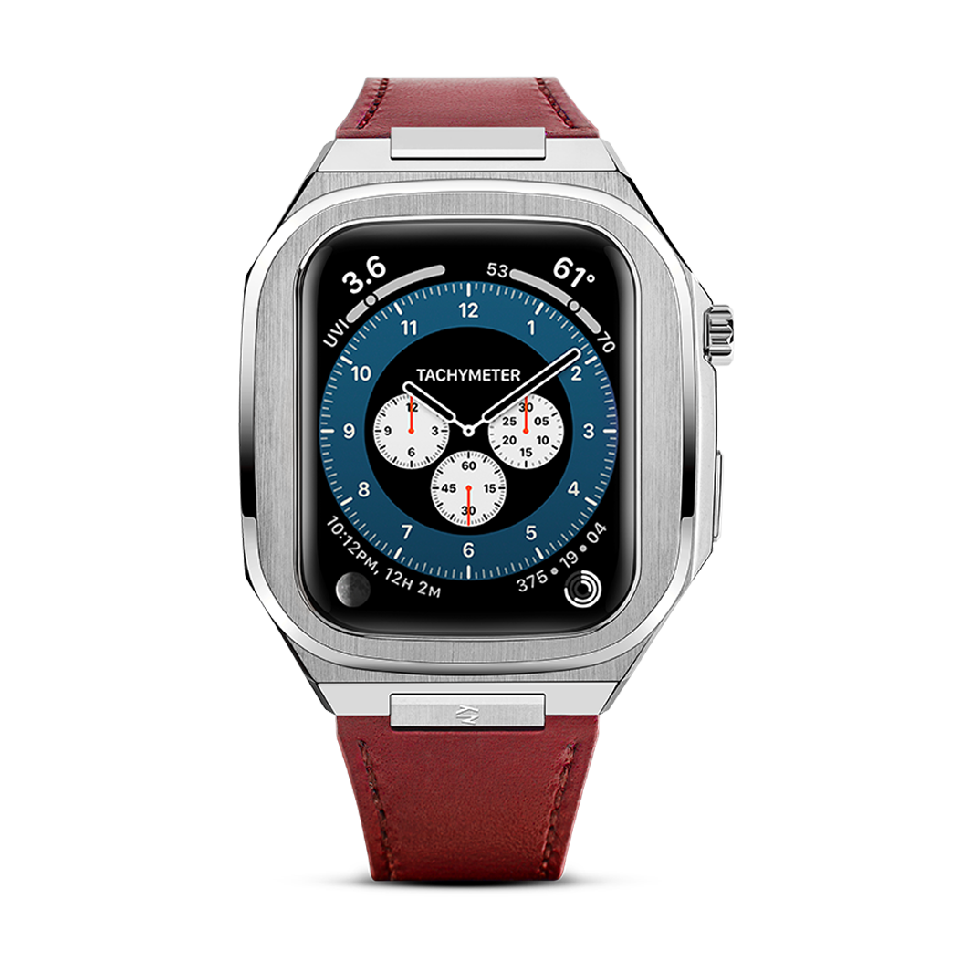 Kronemar Apple Watch 繧ｱ繝ｼ繧ｹ 繧､繧ｿ繝ｪ繧｢繝ｳ繝ｬ繧ｶ繝ｼ繝舌Φ繝我ｻ� 45mm 44mm 繧｢繝�繝励Ν繧ｦ繧ｩ繝�繝� 8/7/6/5/4/SE蟇ｾ蠢� 窶�  Kronemar Japan