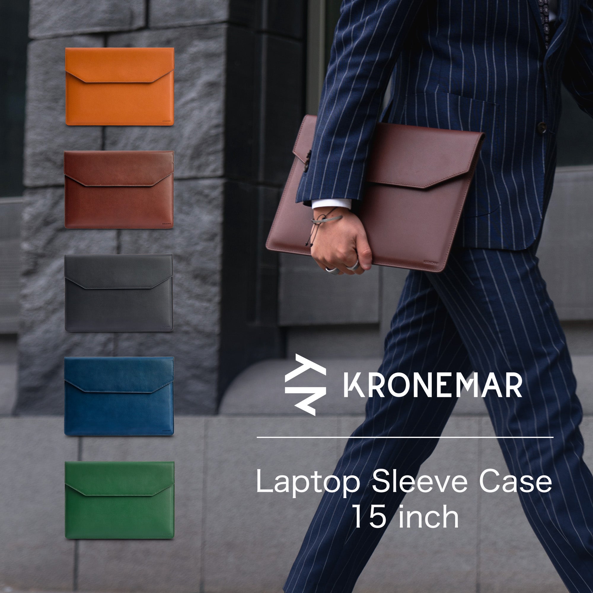 Kronemar レザーラップトップスリーブケース - 15.3インチ M2 MacBook